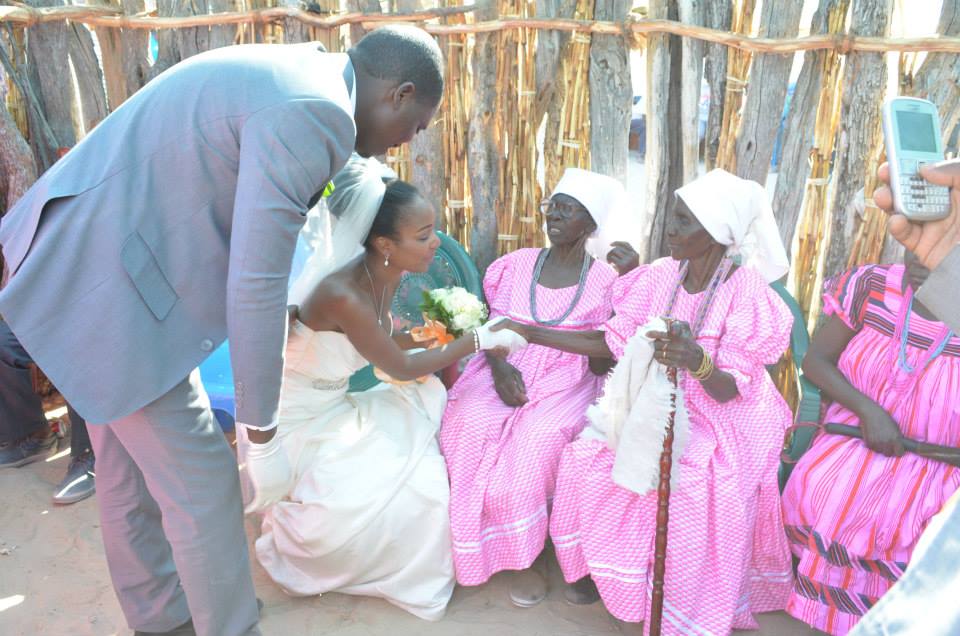 Here I am greeting some of the elders in my husband's family.